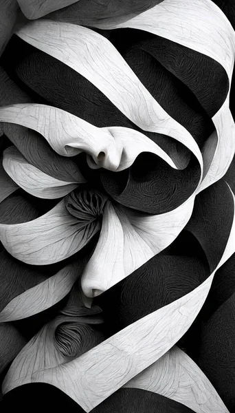 Modern Abstract Dynamic Shapes Black White Background Grainy Paper Texture — 스톡 사진