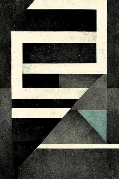 Abstract Bauhaus Style Background Grainy Paper Texture Trendy Bauhaus Graphic — 스톡 사진