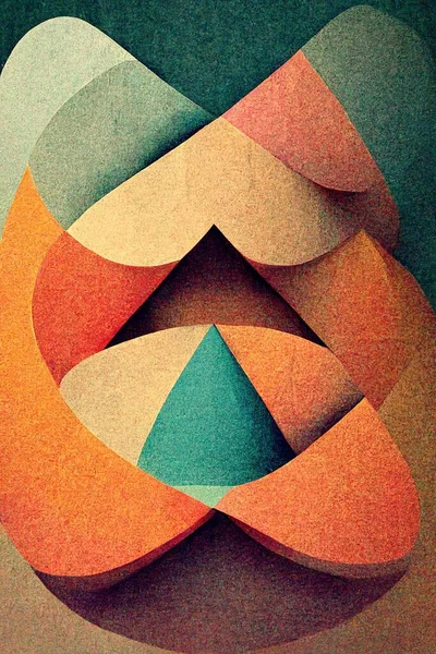 Soyut Neo Memphis tarzı arkaplan ve kumlu doku. Modern grafik tasarım sanat eserleri. Dijital sanat.