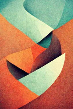 Soyut Neo Memphis tarzı arkaplan ve kumlu doku. Modern grafik tasarım sanat eserleri. Dijital sanat.
