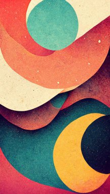 Groovy psychedelic abstract wavy decorative funky background. Hippie trendy design. Backdrop for trippy surreal designs. Digital art.