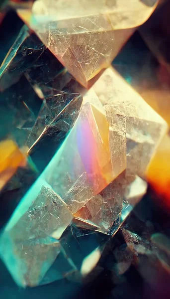 Shiny Glass Crystals Prisms Color Spectrum Rays Abstract Rainbow Color — Stok fotoğraf
