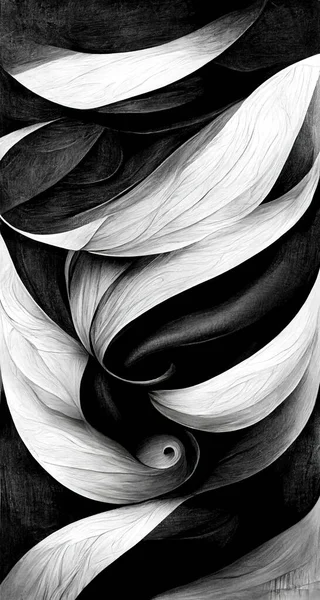 Modern Abstract Dynamic Shapes Black White Background Grainy Paper Texture — Foto de Stock