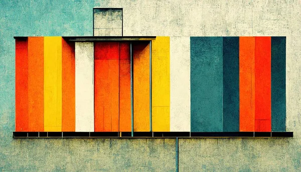 Abstract Bauhaus Style Background Trendy Geometric Aesthetic Bauhaus Architecture Elements — Photo