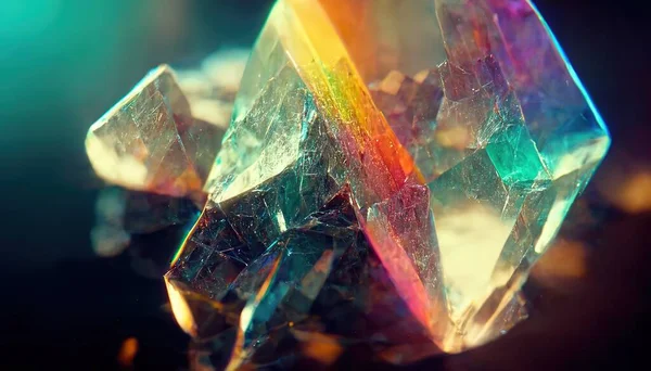 Shiny Glass Crystals Prisms Color Spectrum Rays Abstract Rainbow Color — Fotografia de Stock
