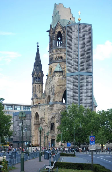 Μνημειακή Εκκλησία Kaiser Wilhelm Καταστράφηκε Βερολίνο Γερμανία — Φωτογραφία Αρχείου