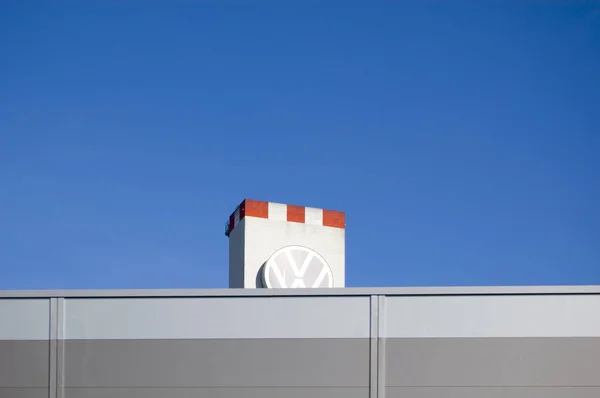 Poznan Polônia Fevereiro 2022 Vista Fábrica Volkswagen Com Sala Produção — Fotografia de Stock