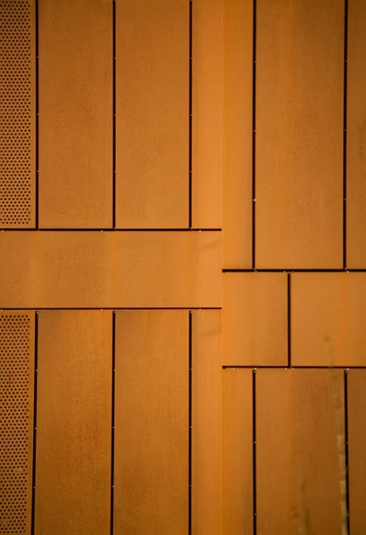 Detail Der Modernen Architektur Corten Gebäude Fassade — Stockfoto