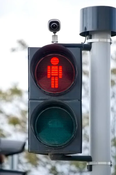 Traffic lights in the city crossing.