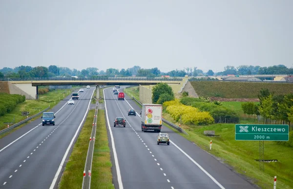 Nagradowice Poland June 4Th 2022 Polish Expressway Cars Trucks — Stock Photo, Image