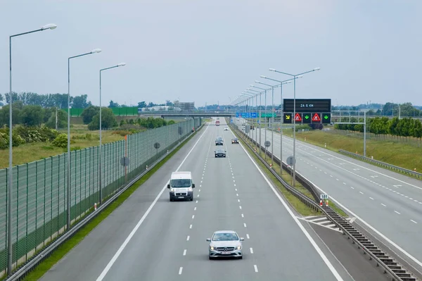 Nagradowice Poland Червня 2022 Польська Автомагістраль Автомобілями Вантажівками — стокове фото