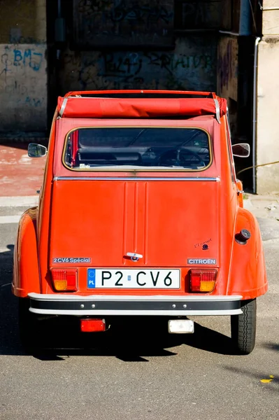 Poznan Polonia Junio 2022 Classic Red Citroen 2Cv — Foto de Stock