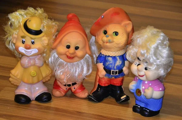 Children Toys Clown Gnome Cat — Stock Photo, Image