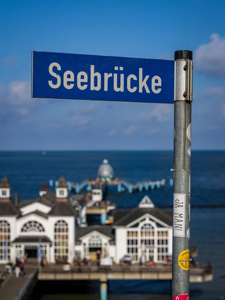 Sellin Meklenbursko Přední Pomořansko Německo Září 2020 Pouliční Značka Seebrucke — Stock fotografie