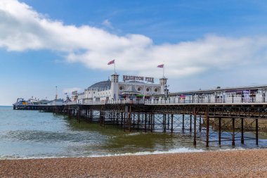 Brighton, East Sussex, England, UK - May 19, 2016: Clouds over the Brighton Pier clipart