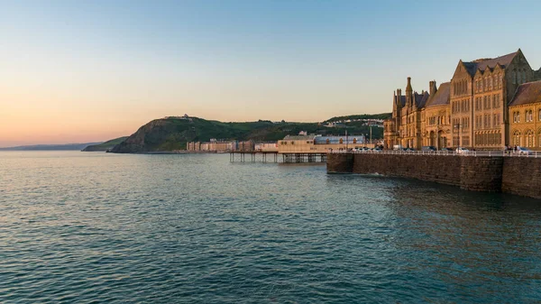 Aberystwyth Ceredigion Wales May 2017 Evening View Marine Terrace Hen — стокове фото