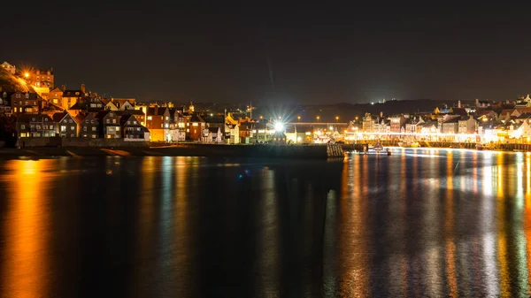 Whitby North Yorkshire England September 2018 Kvällsutsikt Mot Staden Från — Stockfoto