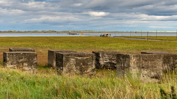 Nära Beal Northumberland England Storbritannien September 2018 Flooded Road Holy — Stockfoto