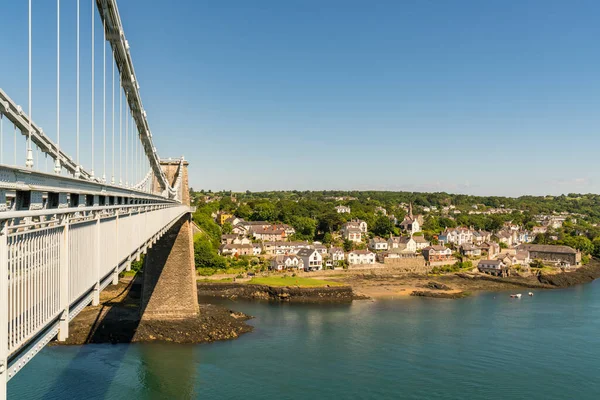 Menai Bridge Anglesey Gwynedd Wales Egyesült Királyság 2017 Június Kilátás — Stock Fotó