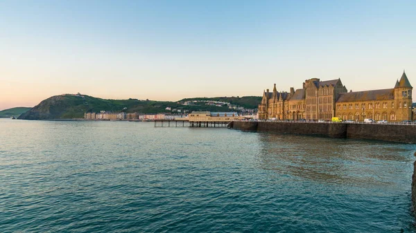 Aberystwyth Ceredigion Wales Großbritannien Mai 2017 Abendblick Über Die Meeresterrasse — Stockfoto