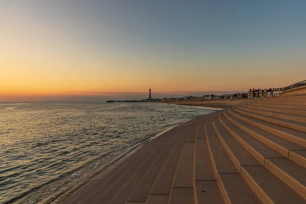 Blackpool Angleterre Royaume Uni Avril 2019 Lumière Soir Dessus Blackpool — Photo