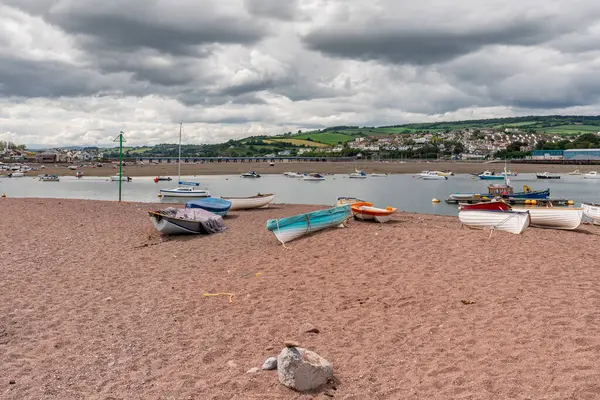 Teignmouth Devon Angleterre Juin 2019 Bateaux Sur Teignmouth Back Beach — Photo