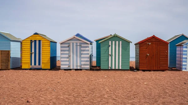 Teignmouth Devon Ngiltere Haziran 2019 Teignmouth Plaj Kulübeleri — Stok fotoğraf