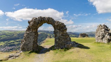 Castell Dinas Bran, Llangollen yakınlarında, Denbigshire, Galler, İngiltere