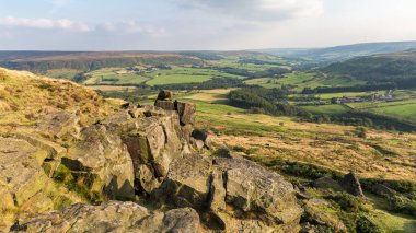 Wainstone 'dan Kuzey York Moors' a doğru Clay Bank ve Stokesley, North Yorkshire, İngiltere yakınlarına bakın.