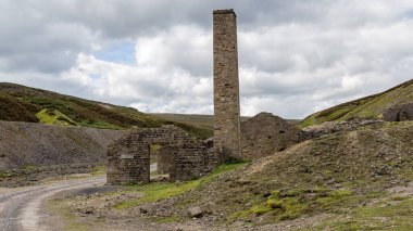 Old Gang Smelt Mill, Feetham ve Langthwaite arasında, Yorkshire Dales, Richmond, North Yorkshire, İngiltere