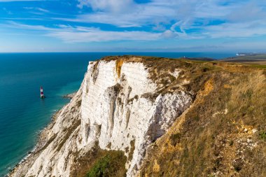 Beachy Head Lighthouse & Cliff, Eastblurne yakınlarında, Doğu Sussex, İngiltere, İngiltere