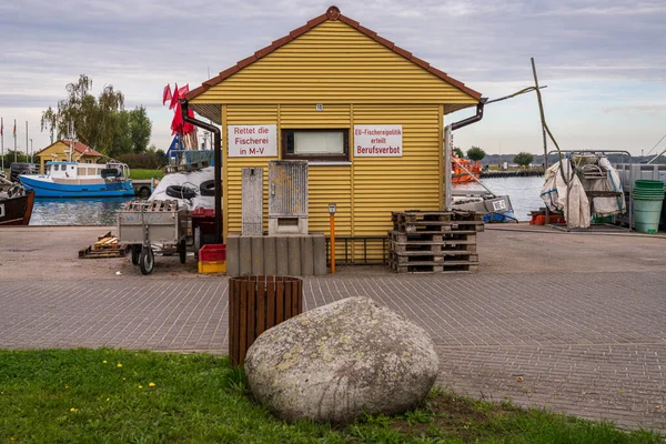 Freest Mecklenburg Western Pomerania Germany October 2020 Fishing Hut Protest — Stock Photo, Image