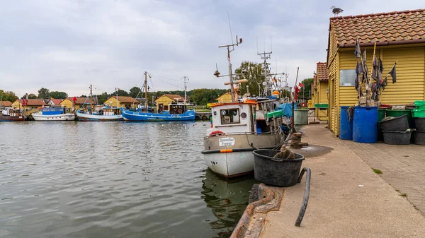 Freest Mecklenburg Vorpommern Oktober 2020 Fischerhütten Und Boote Fischereihafen — Stockfoto