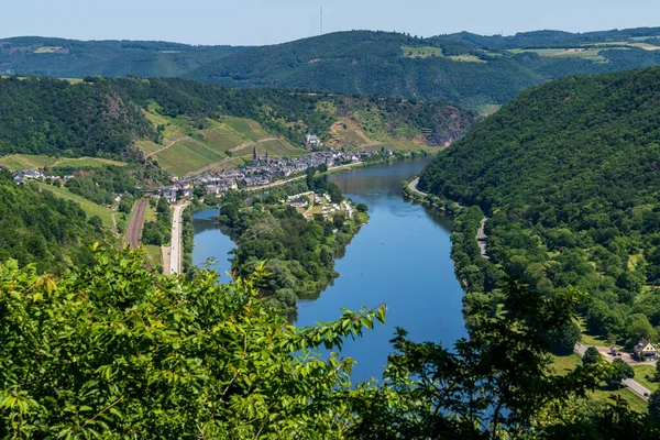 Lasserg Rheinland Pfalz Juni 2021 Blick Auf Die Mosel Und — Stockfoto