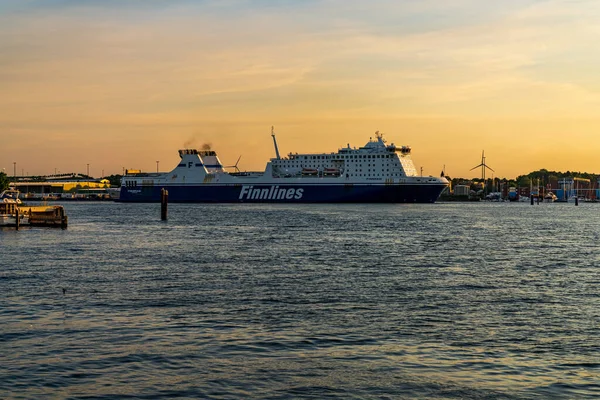 Travemuende Schleswig Holstein Germany June 2020 Finnlines Ferry Way Helsinki — Stock Photo, Image