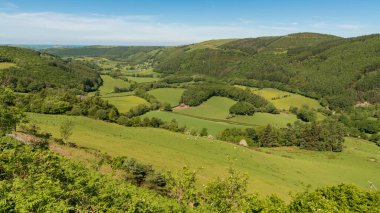 Arkaplanda Nant Yr Arian, Ceredigion, Dyfed, Wales, İngiltere yakınlarındaki Galler manzarası