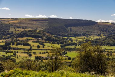 Denbighshire manzarası Llangollen, Denbighshire, Galler, İngiltere yakınlarındaki Panorama Yürüyüşü 'nden görüldü.