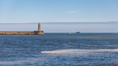 South Pier South Shields 'daki deniz feneri, Tyne and Wear, İngiltere
