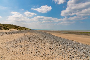 Ynyslas sahilinde bulutlar, Ceredigion, Dyfed, Wales, UK