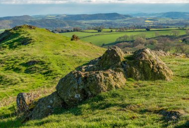 Hope Bowdler Hill 'den görüntü, Church Stretton, Shropshire, İngiltere, İngiltere yakınlarında.