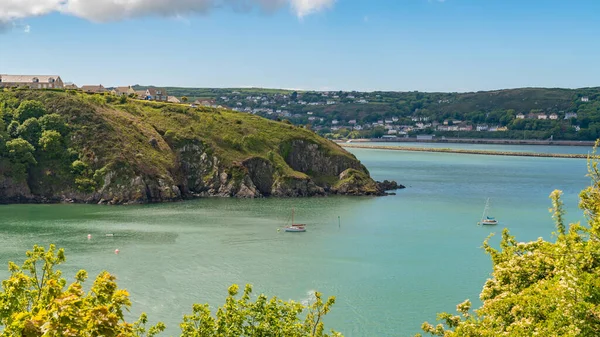 Uitzicht Fishguard Bay Pembrokeshire Dyfed Wales Verenigd Koninkrijk — Stockfoto