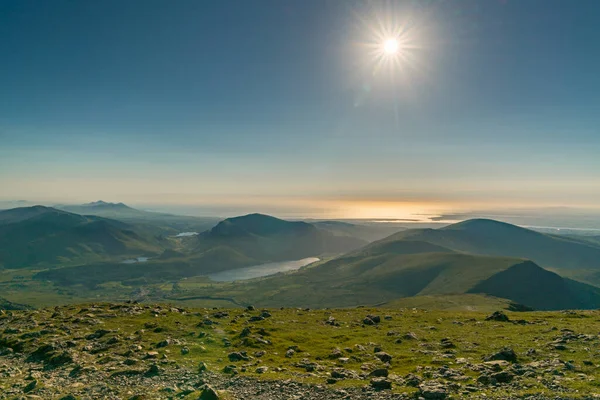 Vista Cume Monte Snowdon Snowdonia Gwynedd País Gales Reino Unido — Fotografia de Stock