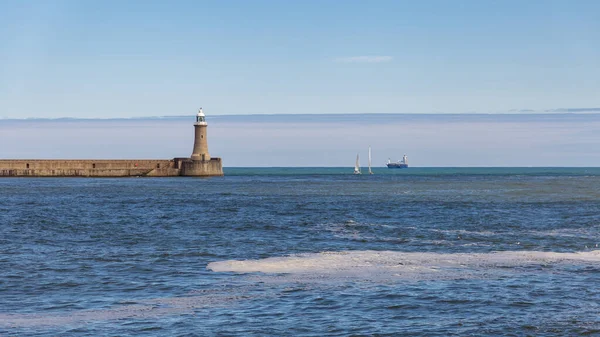 Fyren Vid South Pier South Shields Tyne Wear Storbritannien — Stockfoto