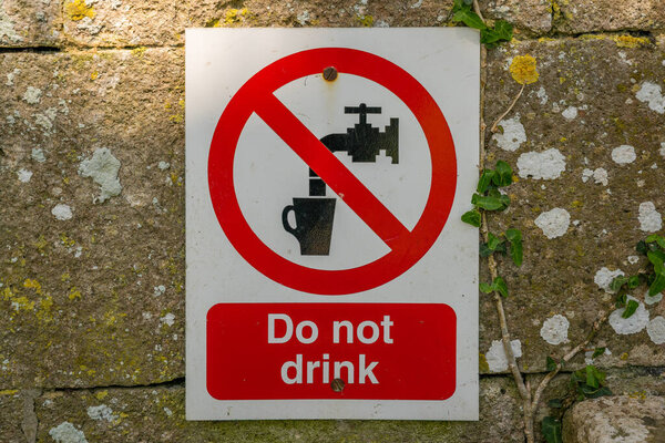 Sign & Symbol: Do not drink, seen in Tyneham Village, Jurassic Coast, Dorset, UK