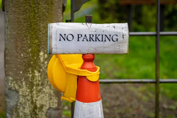 Schild Parkverbot Gesehen Atcham Shropshire England — Stockfoto