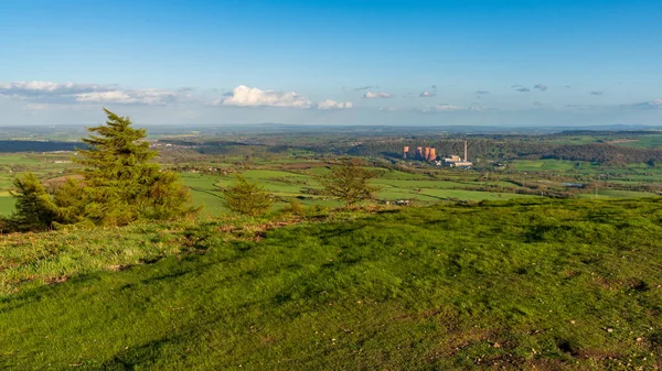 Vista Desde Wrekin Cerca Telford Shropshire Inglaterra Reino Unido Mirando — Foto de Stock