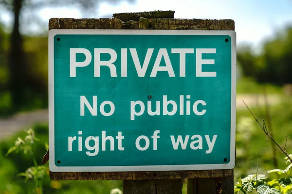 Signo Privado Nenhum Direito Público Passagem Visto Perto Bishop Castle — Fotografia de Stock