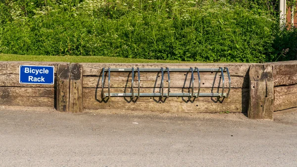 Велосипедна Стійка Знаком Помічена Лландуласі Конві Уельс Велика Британія — стокове фото
