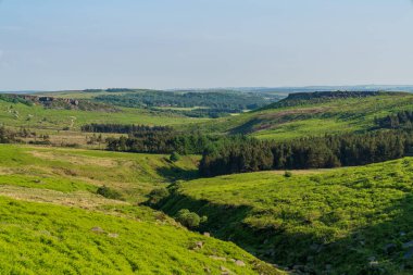 Yukarı Burbage, Güney Yorkshire, İngiltere yakınlarındaki Tepe Bölgesi manzarası