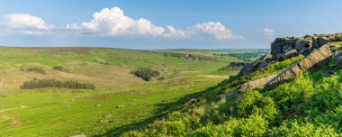 Higger Tor 'un tepesinden, Güney Yorkshire, İngiltere, İngiltere